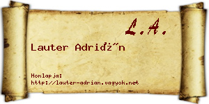 Lauter Adrián névjegykártya